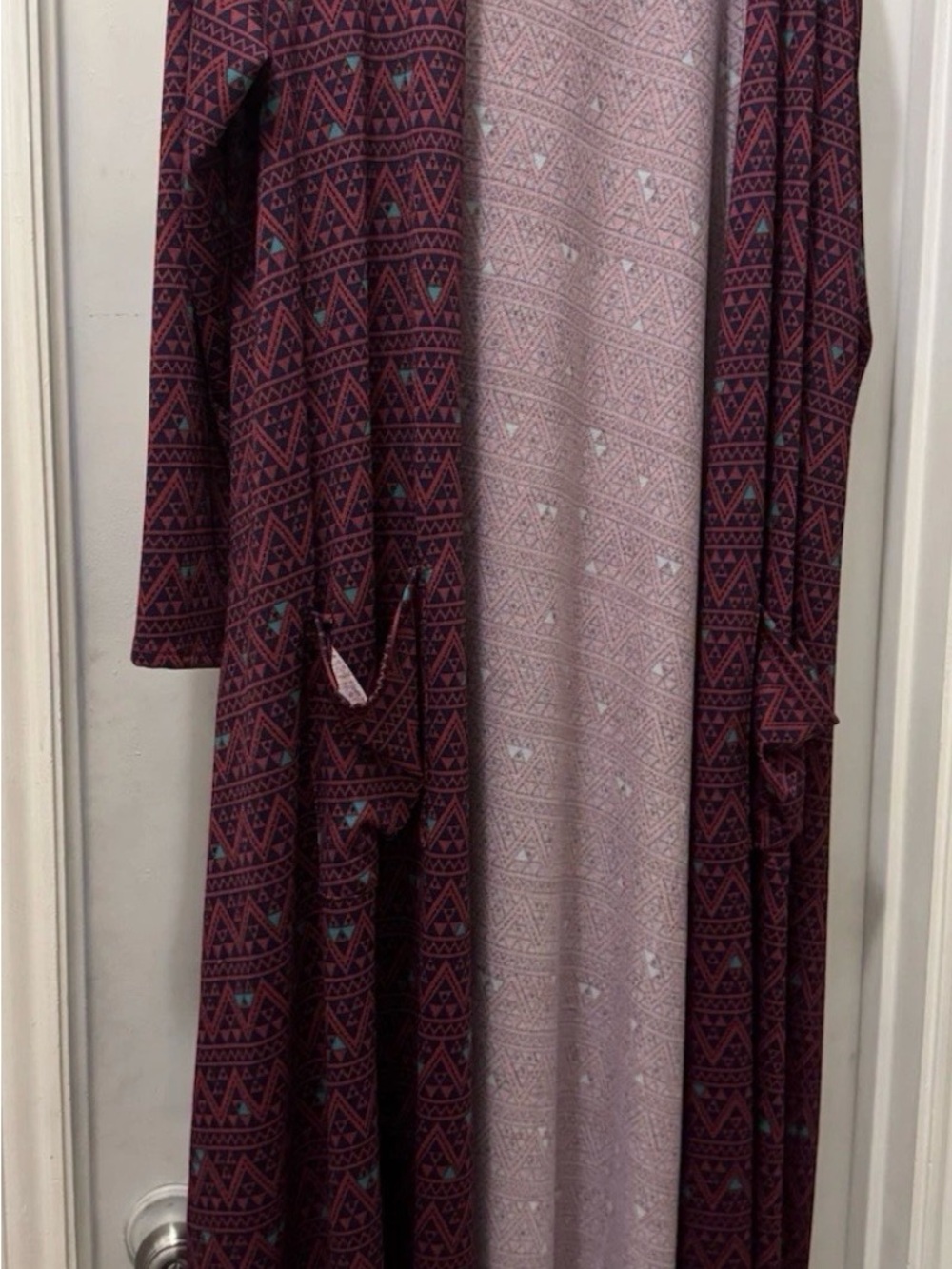 NWT Vintage LuLaRoe Large L Sarah Sweater Soft Geometric Shapes Jacket Coverup